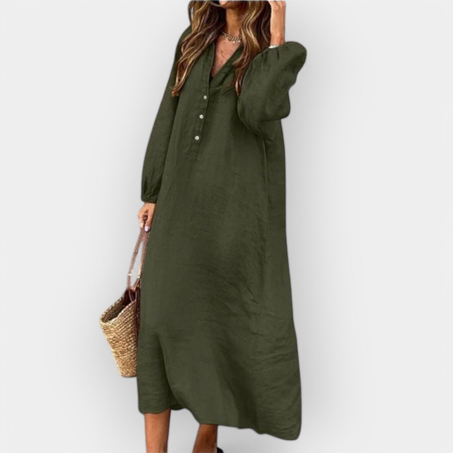 Elara | Elegantse joonega linane kleit