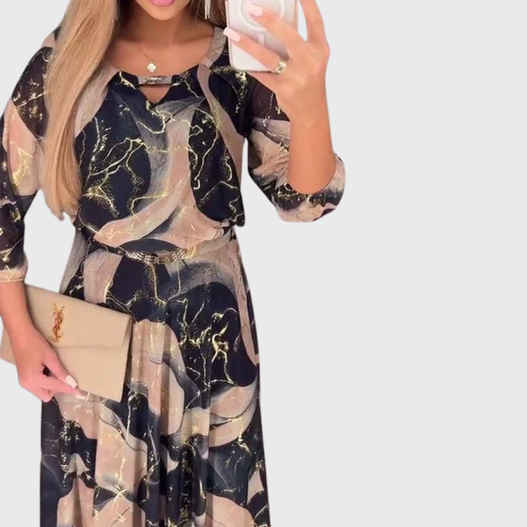 Chavelle | Elegantne mustriline šifoonkleit