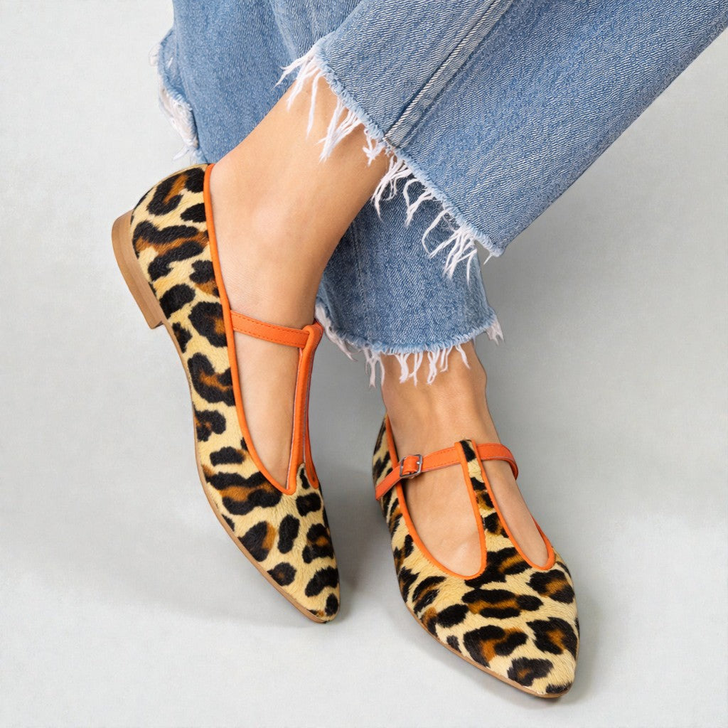 Lulu | Leopard T-strao Flats