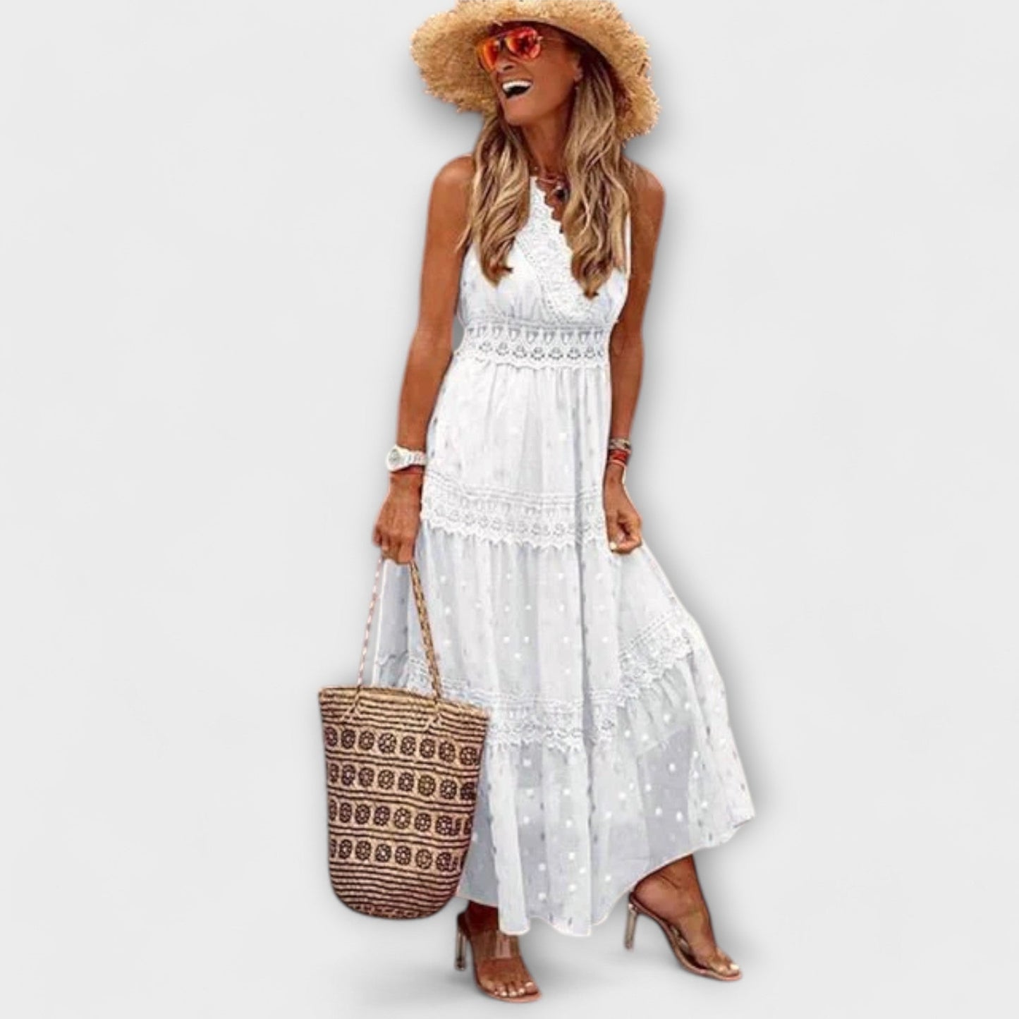 Lola | Boho pitsiga maksikleit