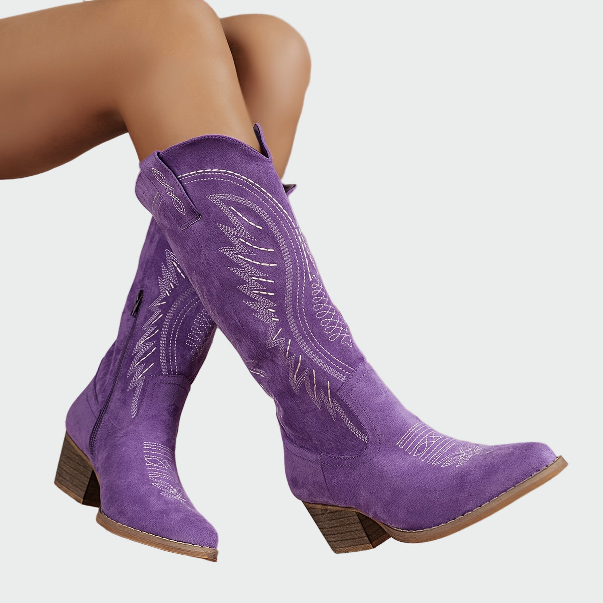Neža | Pärlitega kaunistatud cowboy saapad elegantsete tikanditega
