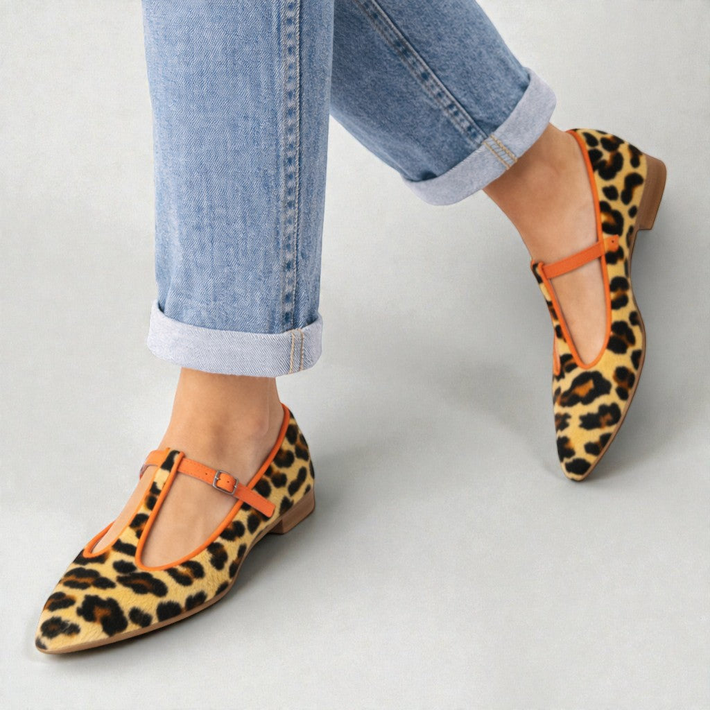 Lulu | Leopard T-strao Flats