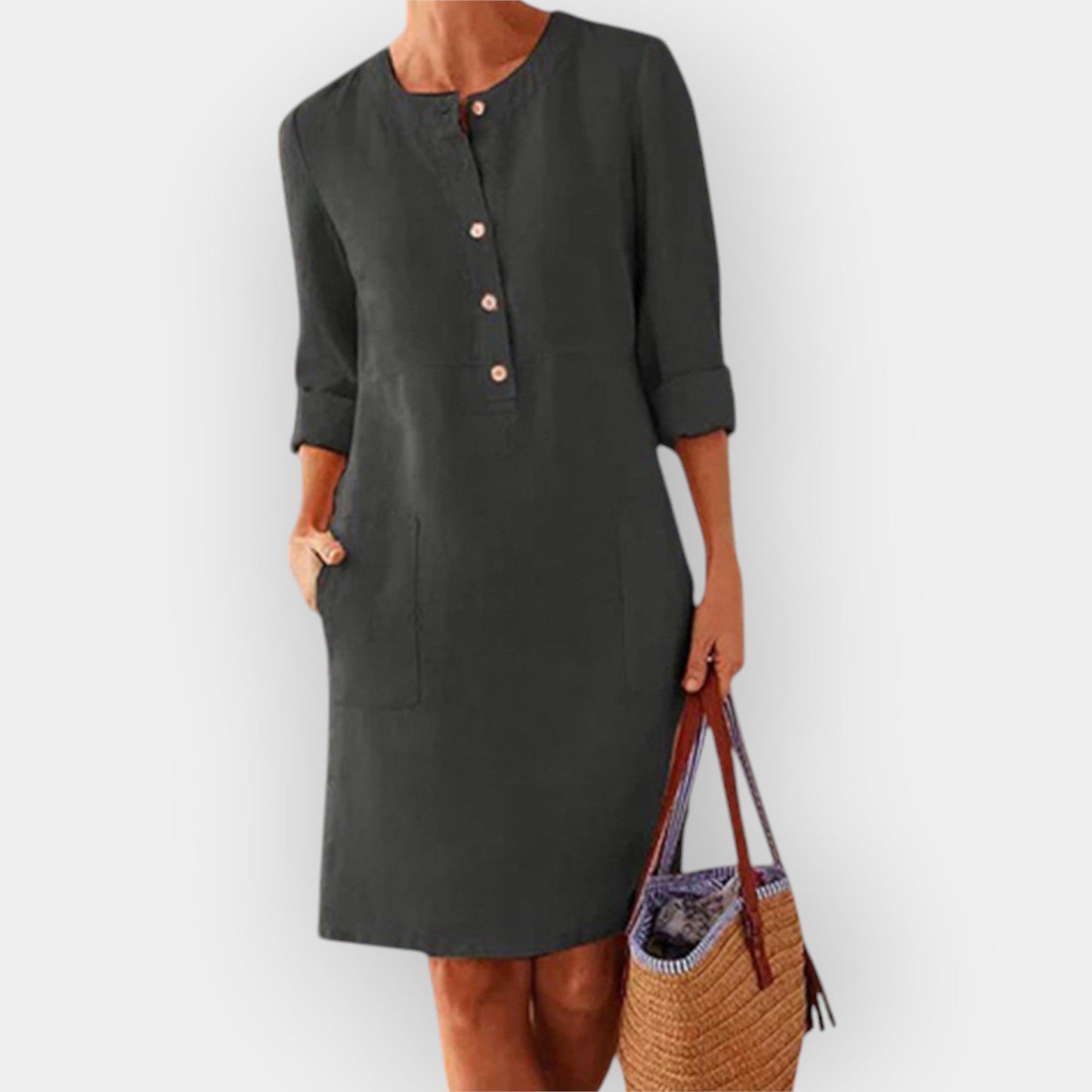 Clara | Elegantse lihtsusega puuvillane midi kleit