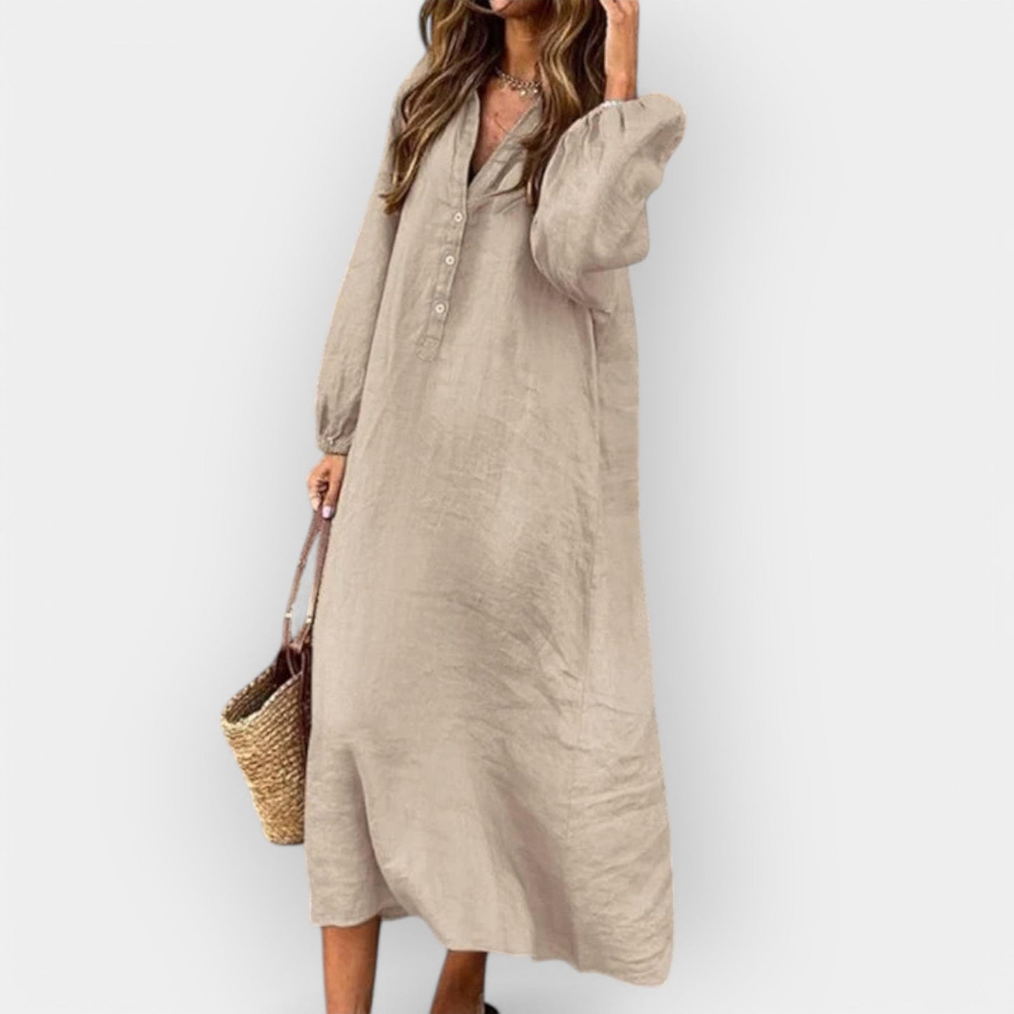 Elara | Elegantse joonega linane kleit