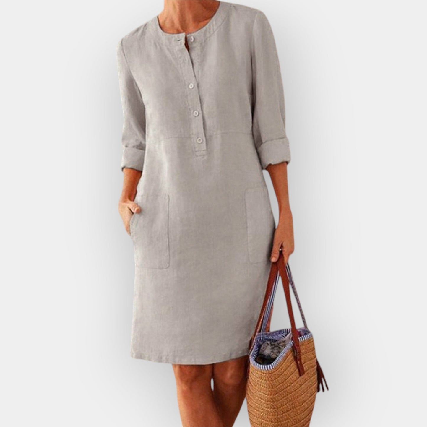 Clara | Elegantse lihtsusega puuvillane midi kleit