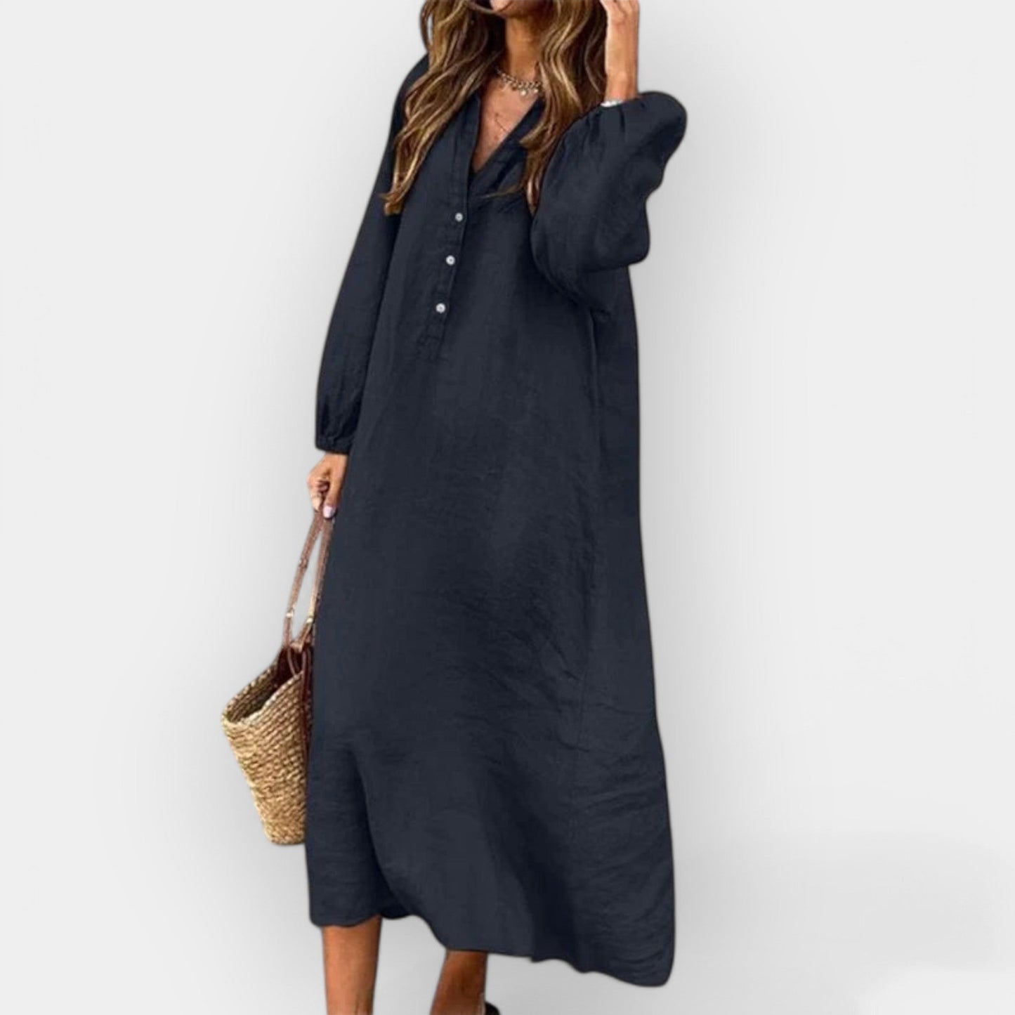 Elara | Elegantse joonega linane kleit