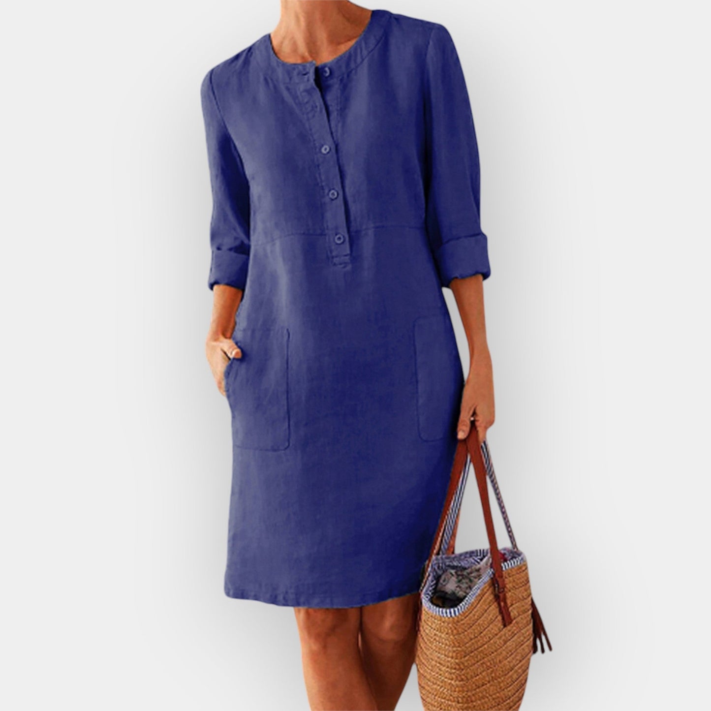 Clara | Elegantse lihtsusega puuvillane midi kleit
