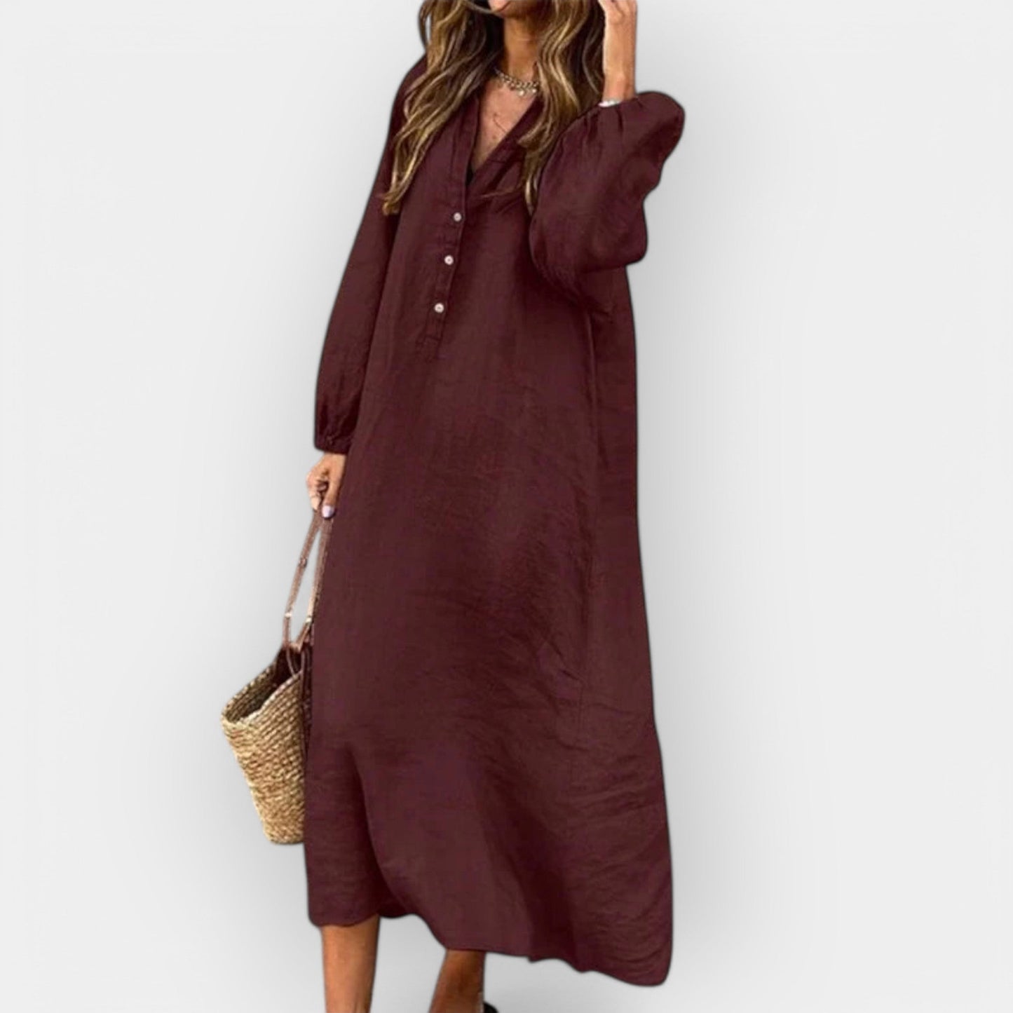 Elara | Elegantse joonega linane kleit