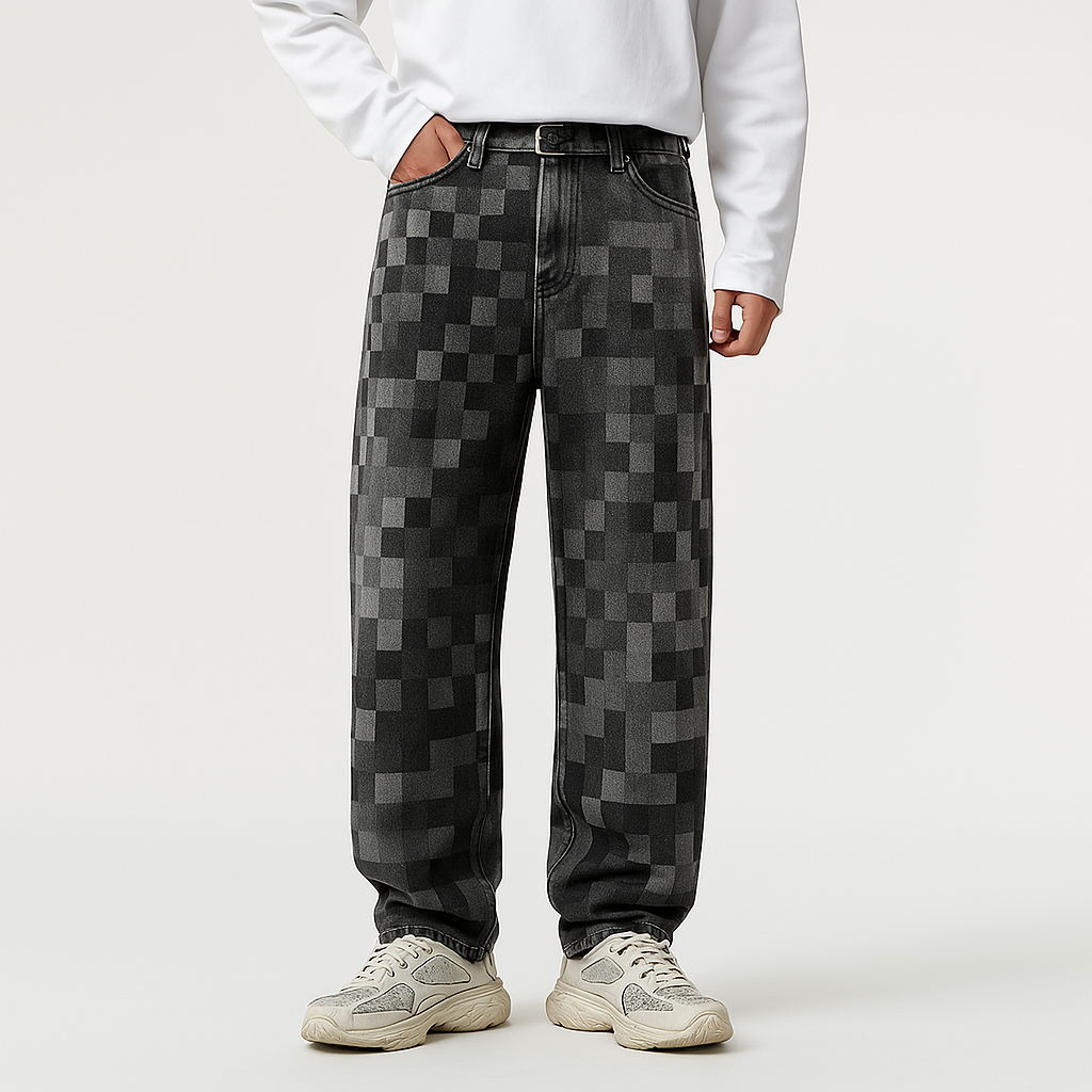 Edvard | Meeste Pixel Efektiga Denim Jean