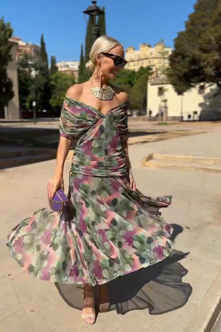Louise | Elegantne Maxi Pidu Kleidiga V-kaelusega