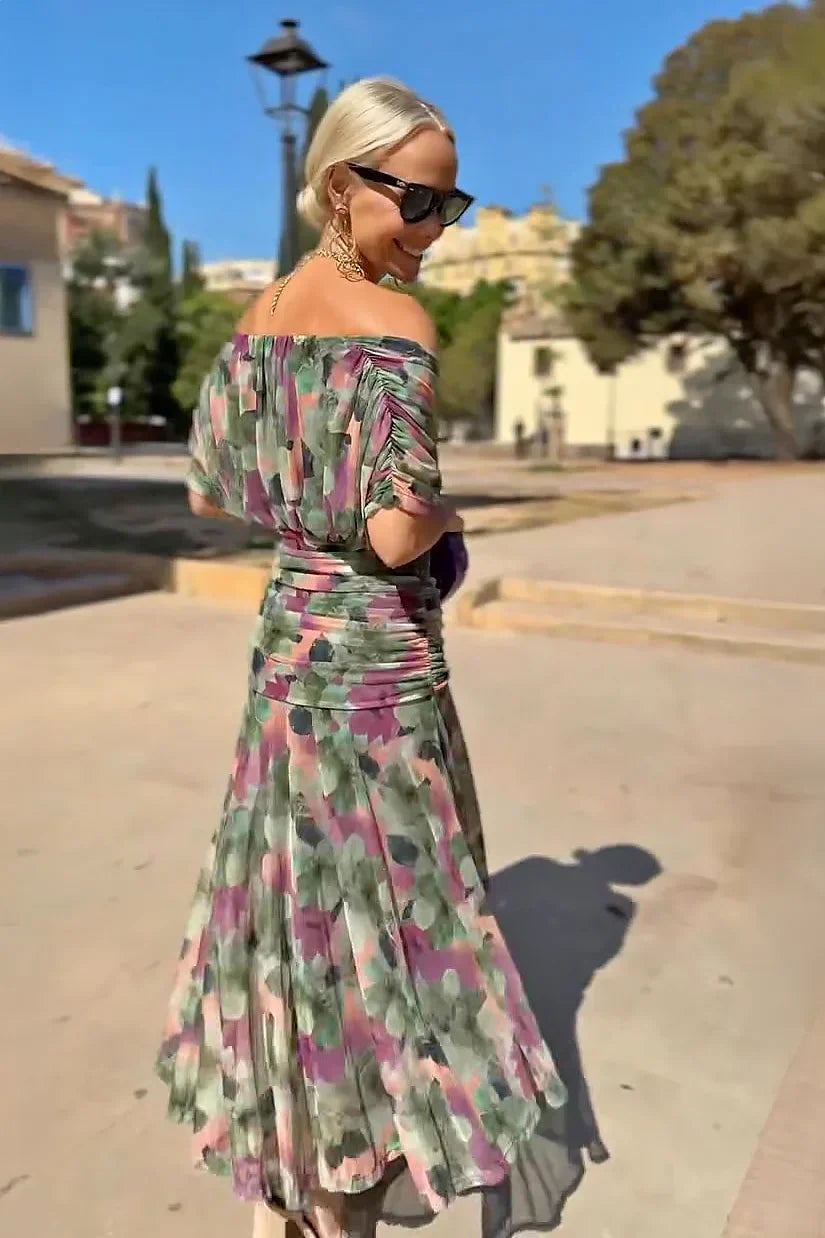 Louise | Elegantne Maxi Pidu Kleidiga V-kaelusega