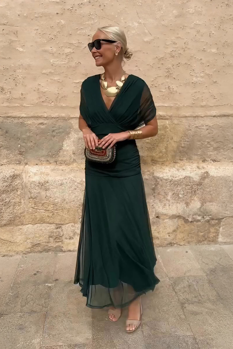 Louise | Elegantne Maxi Pidu Kleidiga V-kaelusega