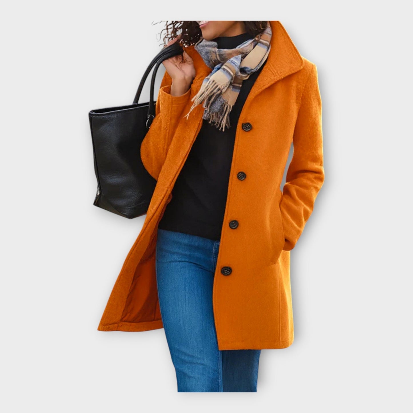 Tinna | Elegantne villane mantel nööpidega