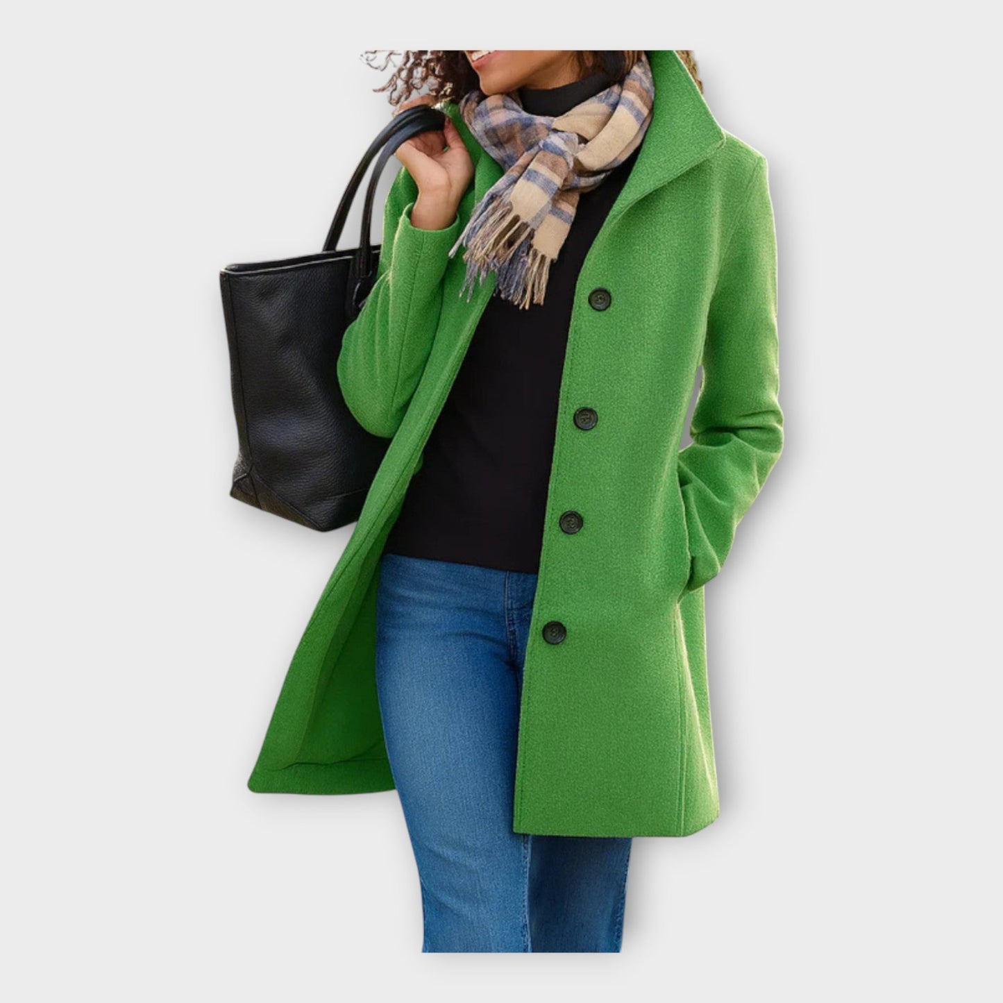 Tinna | Elegantne villane mantel nööpidega
