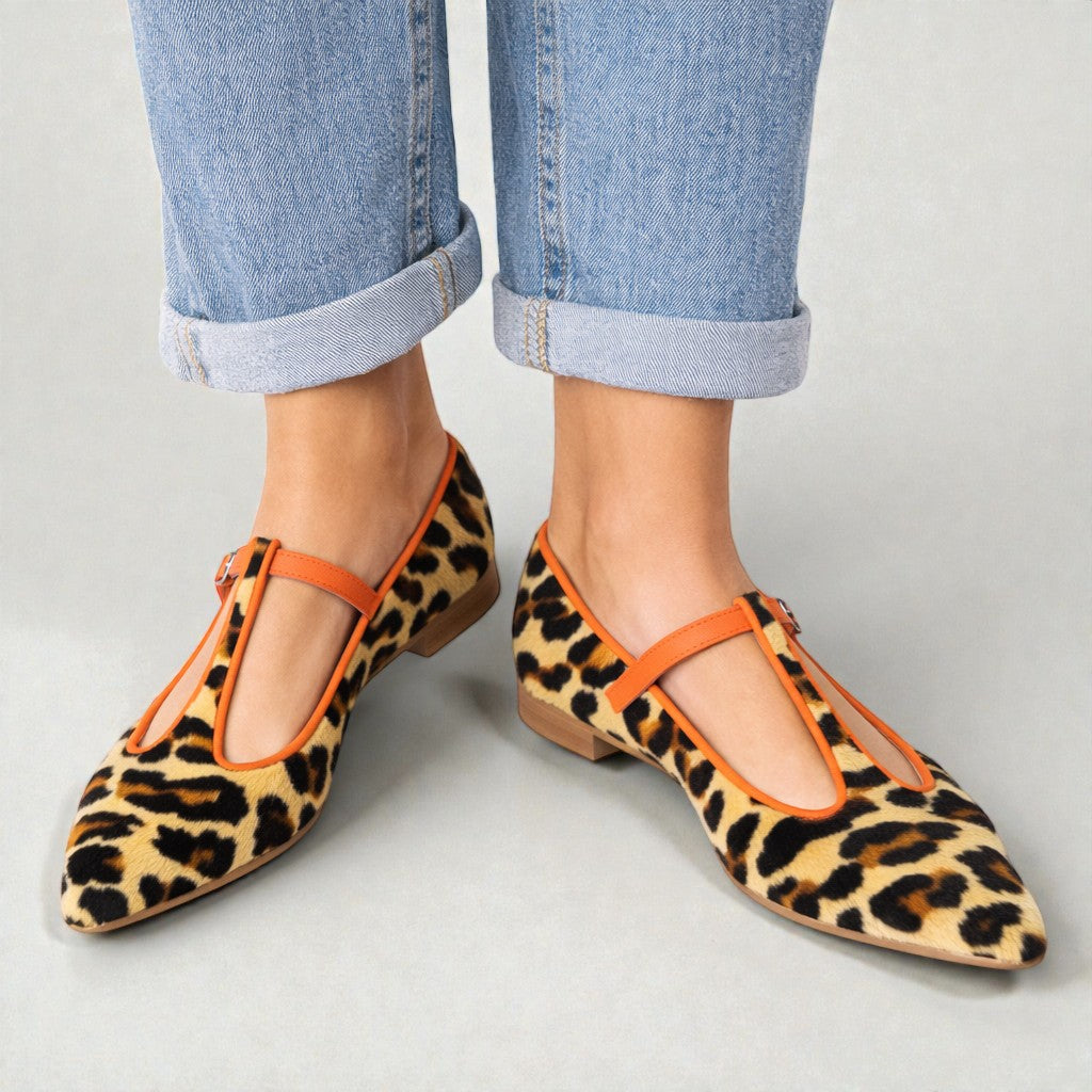 Lulu | Leopard T-strao Flats