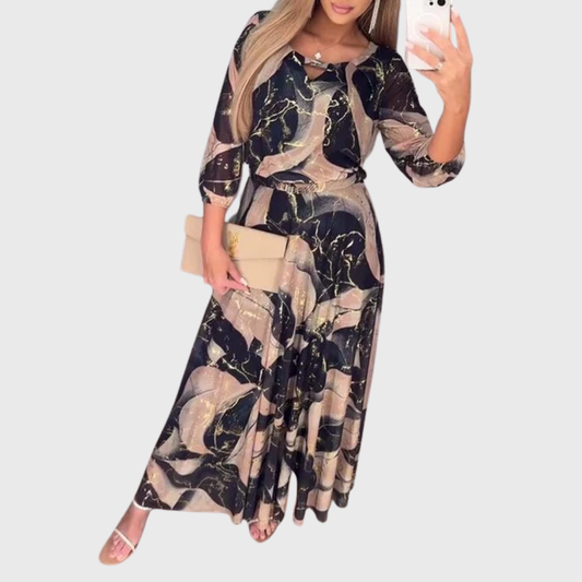 Chavelle | Elegantne mustriline šifoonkleit