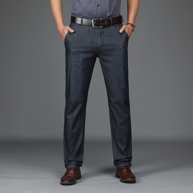 Claes | Meeste Klassikalise Lõike Elastne Denim Püksid