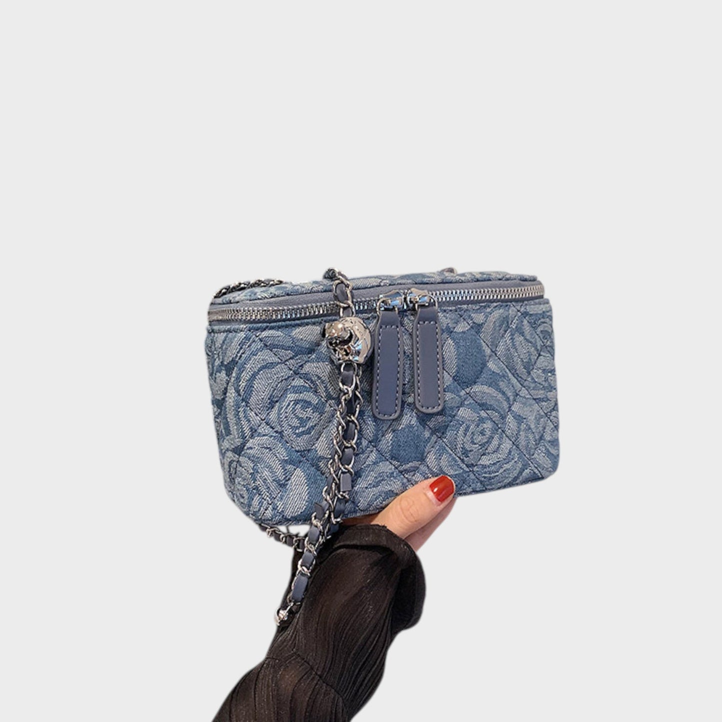 Ksenija | Denim Lillemustriga Käekott
