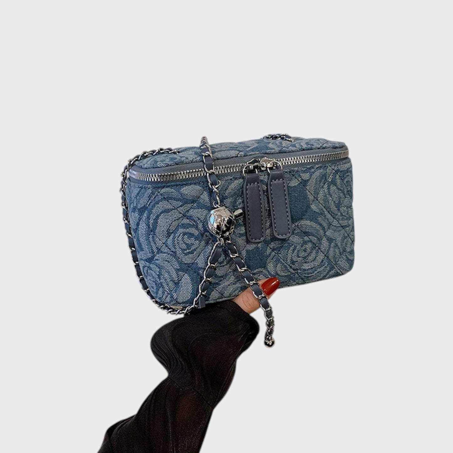 Ksenija | Denim Lillemustriga Käekott