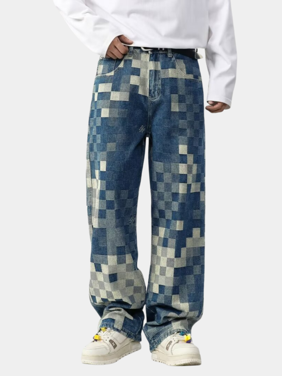 Edvard | Meeste Pixel Efektiga Denim Jean