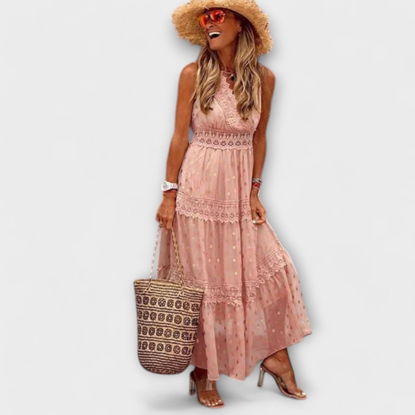Lola | Boho pitsiga maksikleit