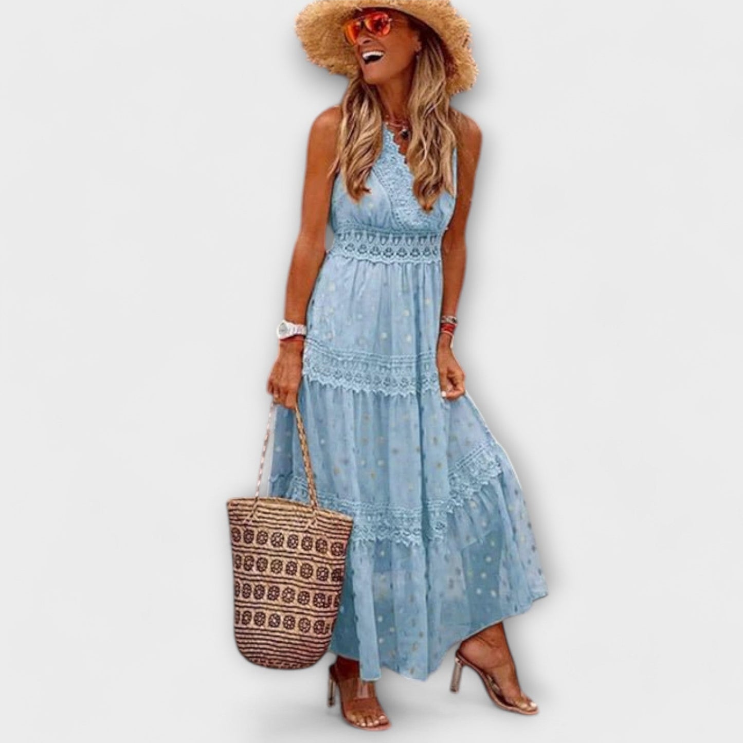 Lola | Boho pitsiga maksikleit