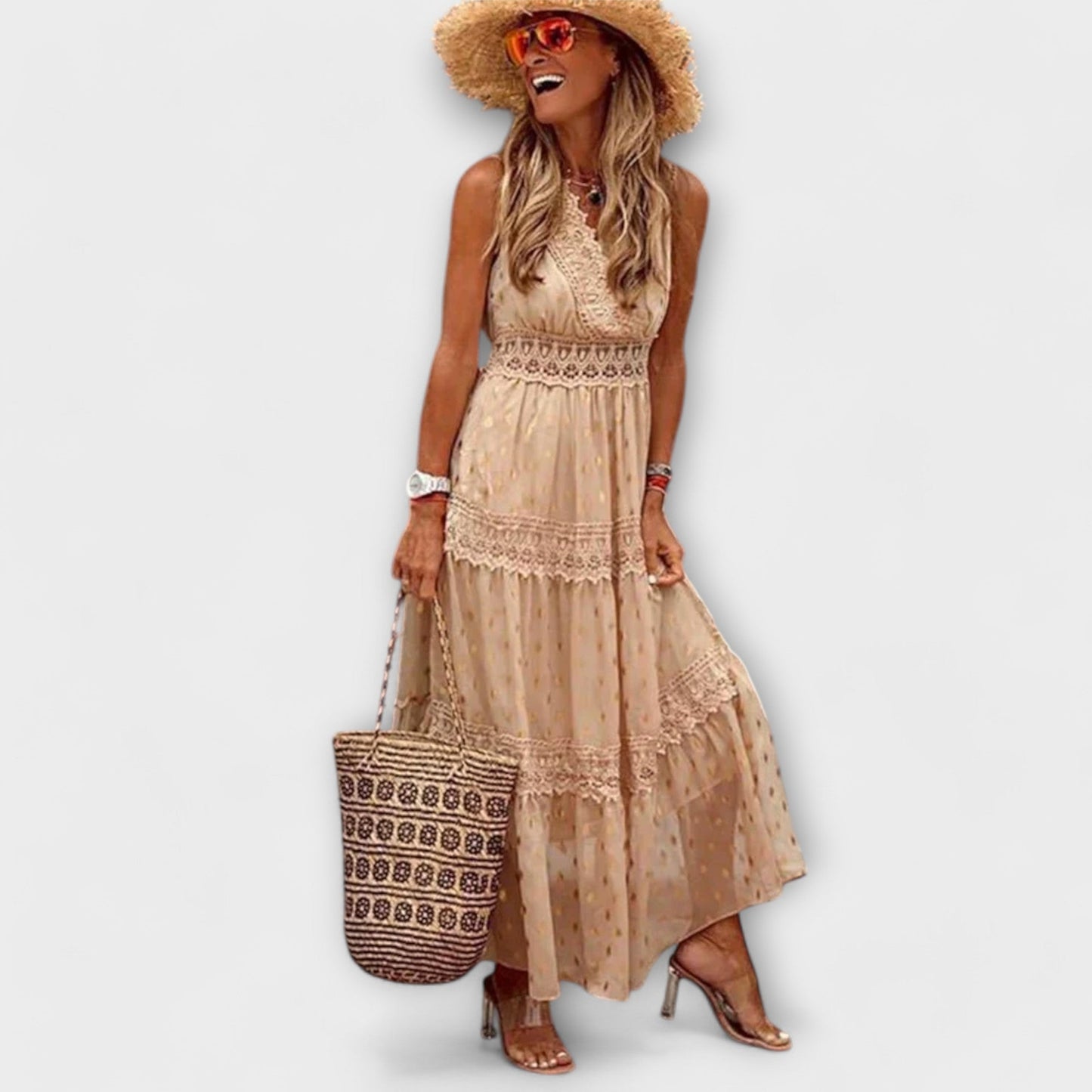 Lola | Boho pitsiga maksikleit