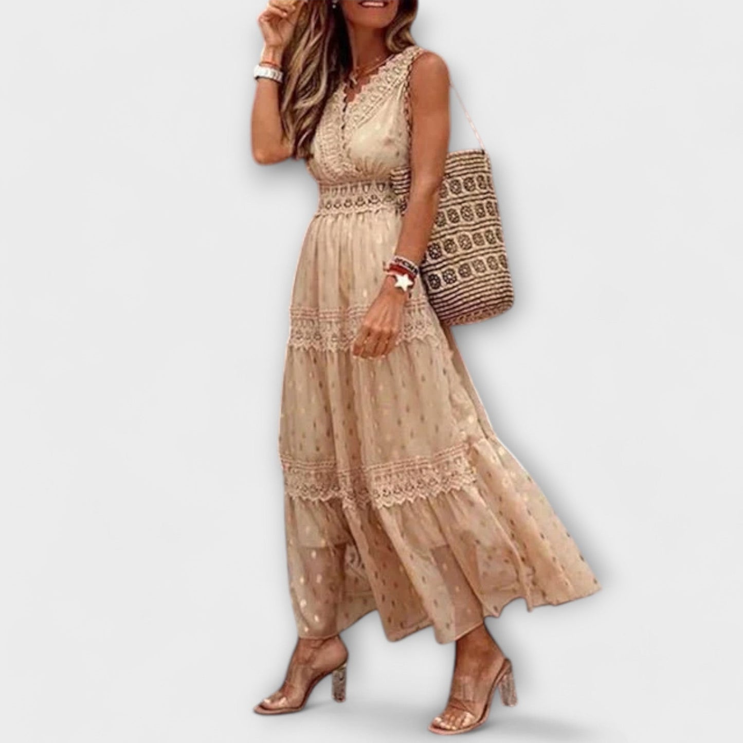 Lola | Boho pitsiga maksikleit
