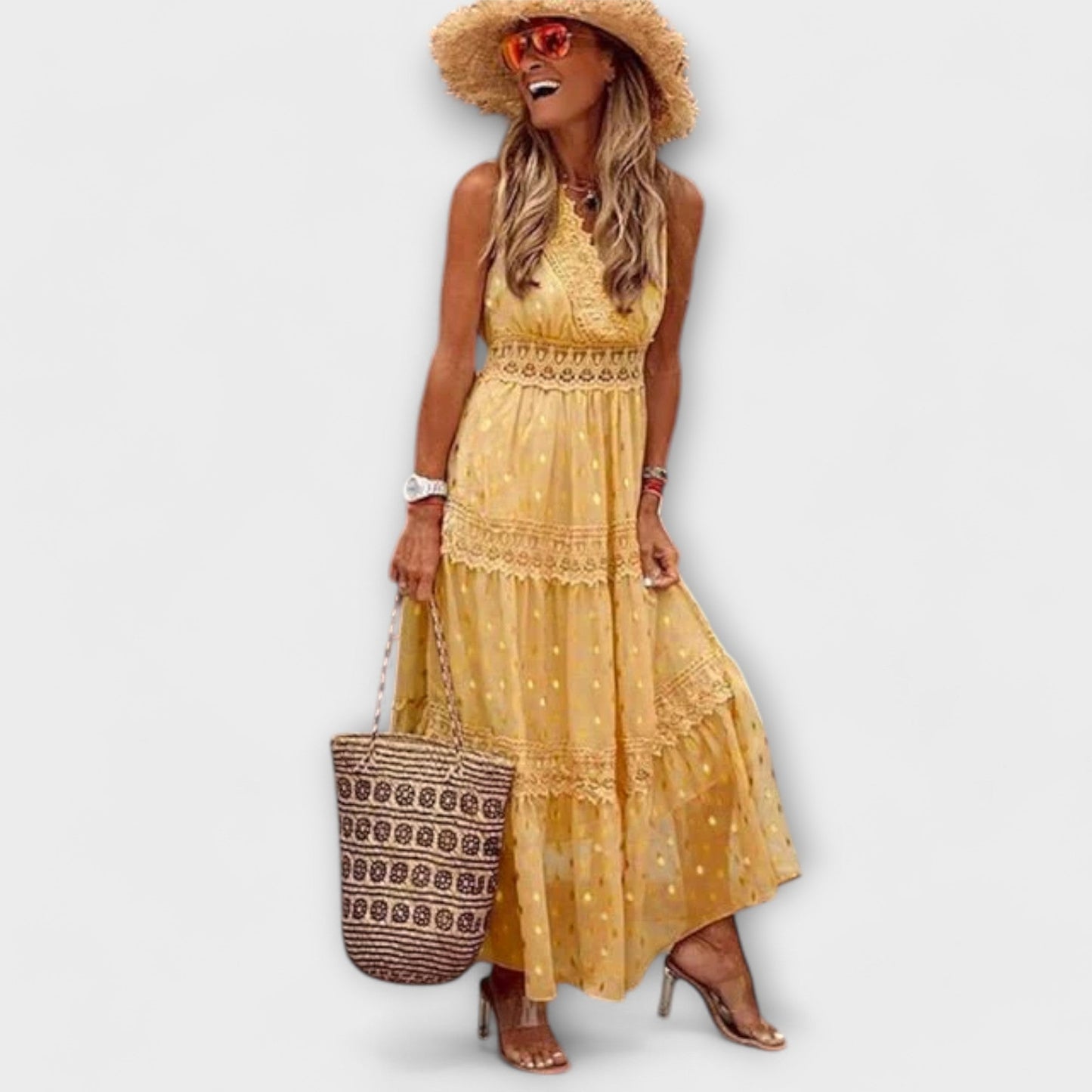 Lola | Boho pitsiga maksikleit
